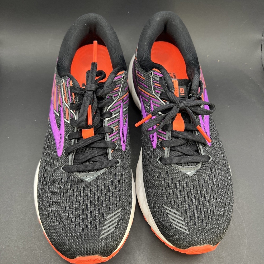 Brooks Adrenaline GTS 19 Women's Running Shoes Sz 8B Black Purple Sneakers - Picture 6 of 8
